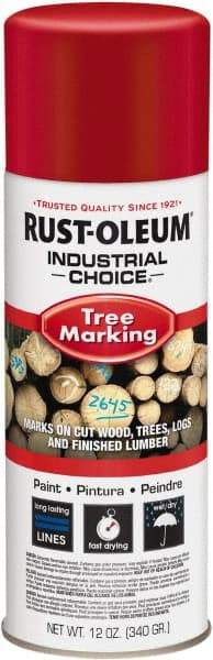 Rust-Oleum - 12 fl oz Red Marking Paint - 300' Coverage, Modified Alkyd Formula, >500 gL VOC - Industrial Tool & Supply