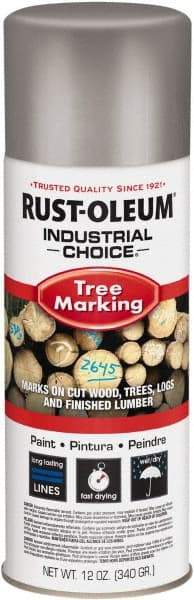 Rust-Oleum - 12 fl oz Silver Marking Paint - 300' Coverage, Modified Alkyd Formula, >500 gL VOC - Industrial Tool & Supply