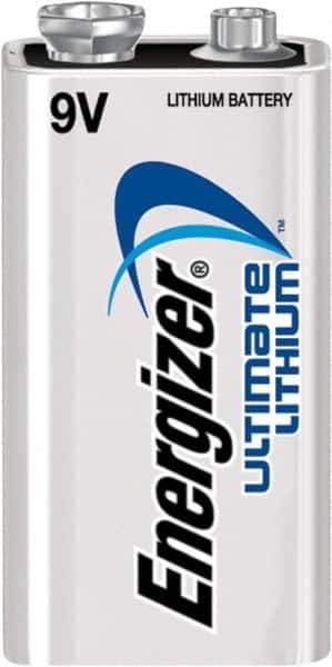 Energizer - Size 9V, Lithium, Standard Battery - 9 Volts, Snap Terminal - Industrial Tool & Supply