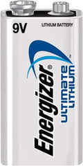 Energizer - Size 9V, Lithium, Standard Battery - 9 Volts, Snap Terminal - Industrial Tool & Supply