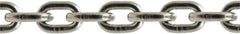 Value Collection - 1/2" Welded Stainless Steel Chain - 6,500 Lb Capacity, Grade 43, 200' Long, Polished Finish - Industrial Tool & Supply