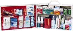 Medique - 900 Piece, 75 Person, Industrial First Aid Kit - 15-1/4" Wide x 10-1/2" Deep x 4-3/4" High, Metal Cabinet - Industrial Tool & Supply