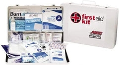 Medique - 200 Piece, 50 Person, Industrial First Aid Kit - 14" Wide x 9-1/2" Deep x 2-1/2" High, Metal Case - Industrial Tool & Supply