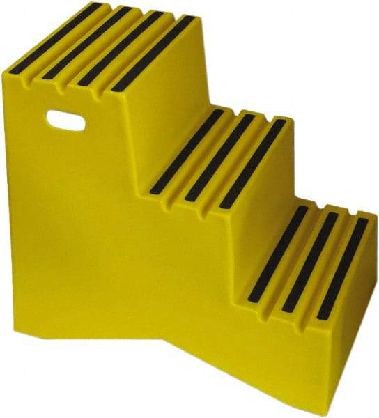 Diversified Plastics - 3 Steps, 2' 5-1/2"' High, Polypropylene Step Stand - 500 Lb Load Capacity, 21" Base Width - Industrial Tool & Supply