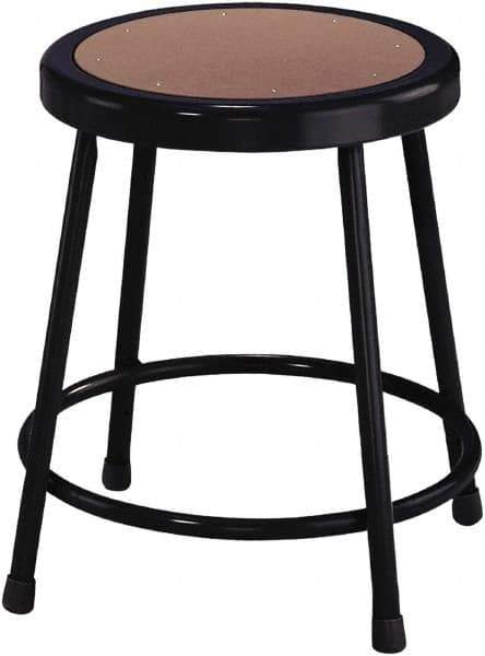 NPS - 18 Inch High, Stationary Fixed Height Stool - 14 Inch Deep x 14 Inch Wide, Hardboard Seat, Black - Industrial Tool & Supply