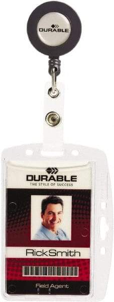 DURABLE - Slide In/Out Badge Holder - Clear - Industrial Tool & Supply