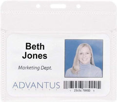 ADVANTUS - Clip-On Badge Holder - Clear - Industrial Tool & Supply