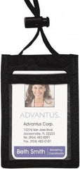 ADVANTUS - Cord Mounted Badge Holder - Black - Industrial Tool & Supply
