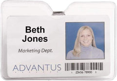 ADVANTUS - Clip-On Badge Holder - Clear - Industrial Tool & Supply