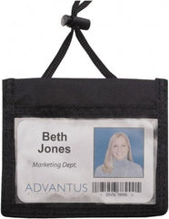 ADVANTUS - Cord Mounted Badge Holder - Black - Industrial Tool & Supply