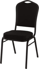 NPS - Fabric Black Stacking Chair - Black Frame, 17" Wide x 23" Deep x 36" High - Industrial Tool & Supply