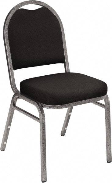 NPS - Fabric Black Stacking Chair - Silver Frame, 18" Wide x 20" Deep x 34" High - Industrial Tool & Supply