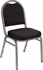 NPS - Fabric Black Stacking Chair - Silver Frame, 18" Wide x 20" Deep x 34" High - Industrial Tool & Supply