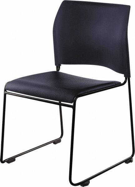 NPS - Vinyl Navy Stacking Chair - Black Frame, 20" Wide x 19-1/4" Deep x 30" High - Industrial Tool & Supply