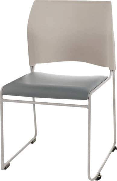 NPS - Vinyl Blue Stacking Chair - Silver Frame, 20" Wide x 19-1/4" Deep x 30" High - Industrial Tool & Supply