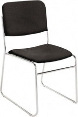 NPS - Fabric Black Stacking Chair - Chrome Frame, 19" Wide x 21" Deep x 33" High - Industrial Tool & Supply