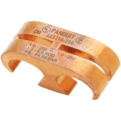 Panduit - 6 to 1/0 AWG Compatible Grounding Clamp - Copper Alloy, 0.9409" OAL - Industrial Tool & Supply