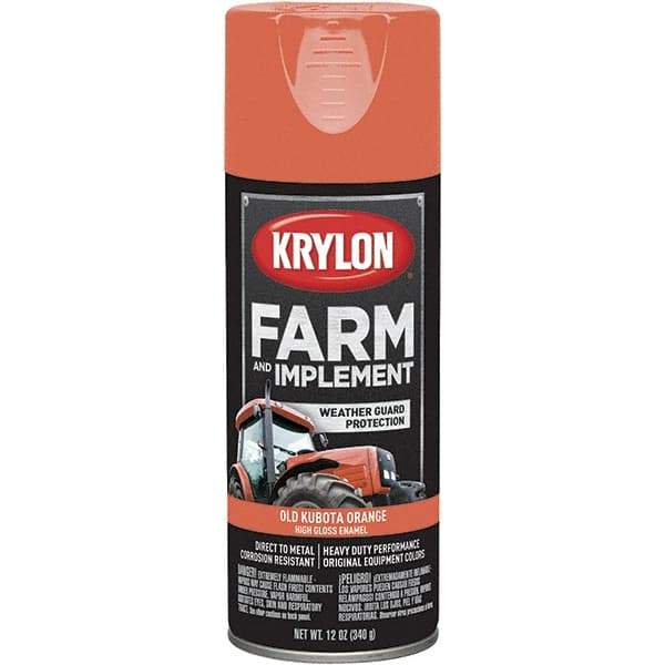 Krylon - Kubota Orange, 12 oz Net Fill, Gloss, Farm & Equipment Spray Paint - 12 oz Container, Use on Equipment - Industrial Tool & Supply