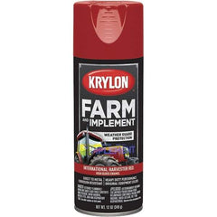 Krylon - Red (International Harvester), 12 oz Net Fill, Gloss, Farm & Equipment Spray Paint - 12 oz Container, Use on Equipment - Industrial Tool & Supply