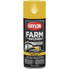 Krylon - Yellow (John Deere), 12 oz Net Fill, Gloss, Farm & Equipment Spray Paint - 12 oz Container, Use on Equipment - Industrial Tool & Supply