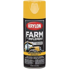 Krylon - Yellow, 12 oz Net Fill, Gloss, Farm & Equipment Spray Paint - 12 oz Container, Use on Equipment - Industrial Tool & Supply