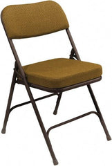 NPS - 18" Wide x 20-3/4" Deep x 32" High, Steel & Fabric Folding Chair with Fabric Padded Seat - Gold - Industrial Tool & Supply