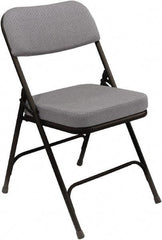NPS - 18" Wide x 20-3/4" Deep x 32" High, Steel & Fabric Folding Chair with Fabric Padded Seat - Grey - Industrial Tool & Supply
