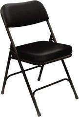 NPS - 18" Wide x 20-3/4" Deep x 32" High, Steel & Vinyl Folding Chair with Vinyl Padded Seat - Black - Industrial Tool & Supply