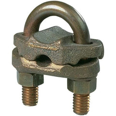 Panduit - 4 to 2/0 AWG Compatible Grounding Clamp - Bronze, 4-3/4" OAL, cULus Listed 467 & DB Rated - Industrial Tool & Supply