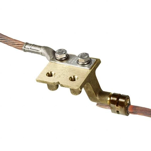 Panduit - 2 AWG Compatible Grounding Clamp - Copper Alloy, 5.8071" OAL, IEEE STD 837-2002 - Industrial Tool & Supply