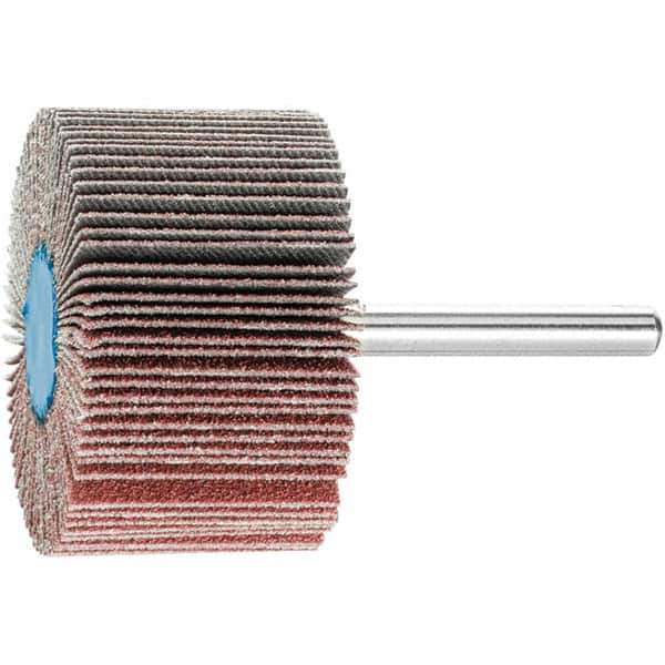 PFERD - 2" Diam x 1" Face Width, Aluminum Oxide Coated Mounted Flap Wheel - 1/4" Shank Mount, 80 Grit, 23,000 Max RPM - Industrial Tool & Supply