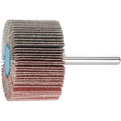 PFERD - 2" Diam x 1" Face Width, Aluminum Oxide Coated Mounted Flap Wheel - 1/4" Shank Mount, 80 Grit, 23,000 Max RPM - Industrial Tool & Supply