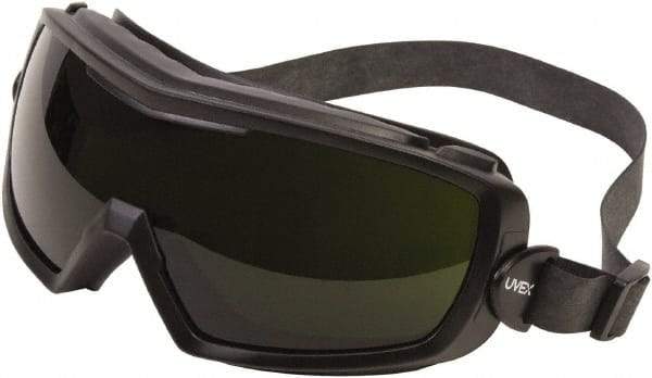 Uvex - Size Universal, Green Polycarbonate Anti-Fog Lens, Welding Goggles - Indirect Vent, Black PVC Frame - Industrial Tool & Supply