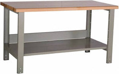 Rousseau Metal - 60 Wide x 30" Deep x 34" High, Laminated Hardwood Workbench - Fixed Legs - Industrial Tool & Supply