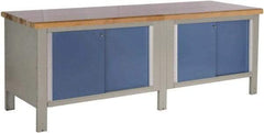 Rousseau Metal - 96 Wide x 30" Deep x 34" High, Laminated Hardwood Workbench - Fixed Legs - Industrial Tool & Supply