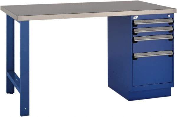 Rousseau Metal - 60 Wide x 30" Deep x 34" High, Stainless Steel Workbench - Fixed Legs - Industrial Tool & Supply