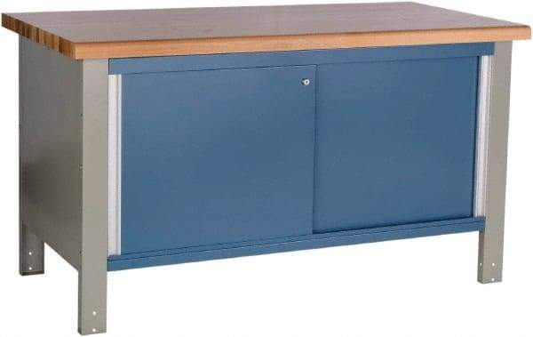 Rousseau Metal - 60 Wide x 30" Deep x 34" High, Laminated Hardwood Workbench - Fixed Legs - Industrial Tool & Supply