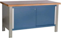 Rousseau Metal - 60 Wide x 30" Deep x 34" High, Laminated Hardwood Workbench - Fixed Legs - Industrial Tool & Supply