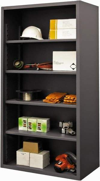 Durham - 4 Shelves, 7,600 Lb Capacity, Closed Shelving System - 36" Wide x 24" Deep x 72" High, Gray - Industrial Tool & Supply