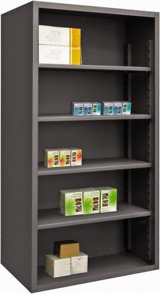 Durham - 4 Shelves, 6,100 Lb Capacity, Closed Shelving System - 72" Wide x 24" Deep x 72" High, Gray - Industrial Tool & Supply
