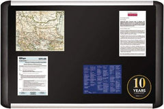 MasterVision - 24.41" Wide x 40.16" High Cork Bulletin Board - Fabric, Black - Industrial Tool & Supply
