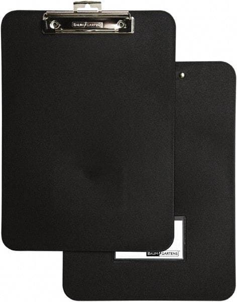 Baum/Gartens - 12-1/2 Inch Long x 9 Inch Wide, Clip Board - Black - Industrial Tool & Supply