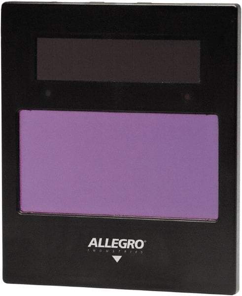 Allegro - 1.9" Wide x 3.8" High, Lens Shade 5 to 14, Plastic Auto-Darkening Lens - 0.4167" Thick, Green, Vertical Mount - Industrial Tool & Supply