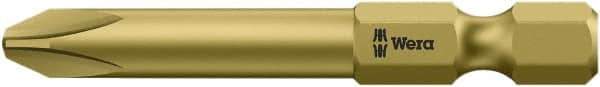 Wera - #4, Hex Drive Phillips Power Screwdriver Bit - 1/4" Drive, 2" OAL - Industrial Tool & Supply