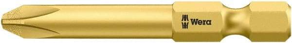 Wera - #3, Hex Drive Phillips Power Screwdriver Bit - 1/4" Drive, 2" OAL - Industrial Tool & Supply