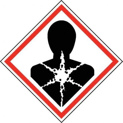 NMC - Hazardous Materials Label, Header: Health Hazard - Legend: GHS - Graphic, English, Black & Red, 2" Long x 2" High, No Coating - Industrial Tool & Supply