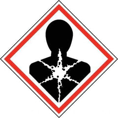NMC - Hazardous Materials Label, Header: Health Hazard - Legend: GHS - Graphic, English, Black & Red, 2" Long x 2" High, No Coating - Industrial Tool & Supply