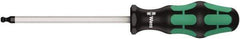 Wera - 1.5mm Hex Ball End Driver - 4" Bade Length, Ergonomic Cushion Grip Handle, 130mm OAL - Industrial Tool & Supply