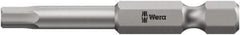 Wera - 2.5mm Hex Bit - 1/4" Hex Drive, 3-1/2" OAL - Industrial Tool & Supply