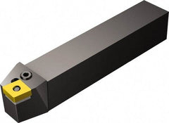 Sandvik Coromant - PCBNR/L, Right Hand Cut, 15° Lead Angle, 25mm Shank Height x 25mm Shank Width, Negative Rake Indexable Turning Toolholder - 150mm OAL, CNMG 16 06 12, CNMG 543 Insert Compatibility, Series T-Max P - Industrial Tool & Supply